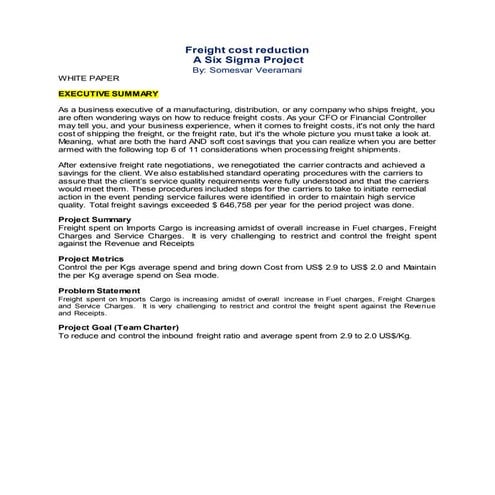 Freight cost reduction