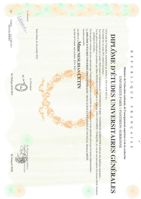 Diplôme Licence 2 Droit