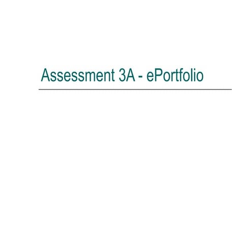 Bb E Portfolio Assessment