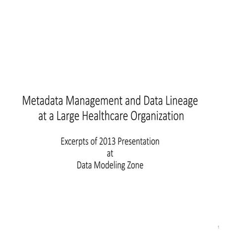 Meta Data Presentation 2013 | PPT