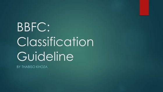 Bbfc Classifications | DOCX