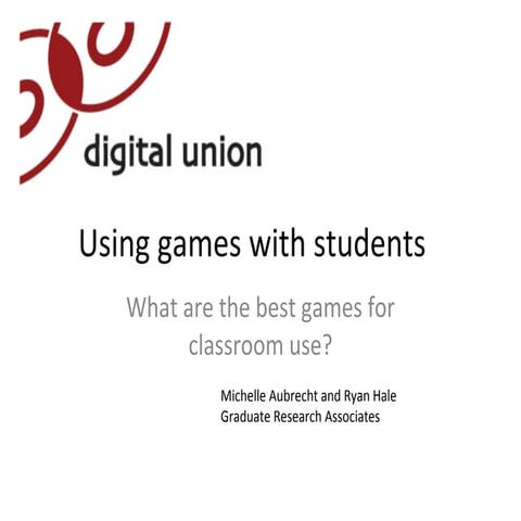 Using Games with students