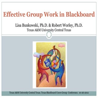 Effective Group Work in Online Classes