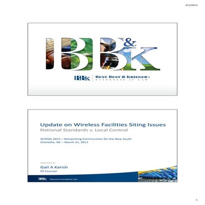 Update on Wireless Facilities Siting Issues