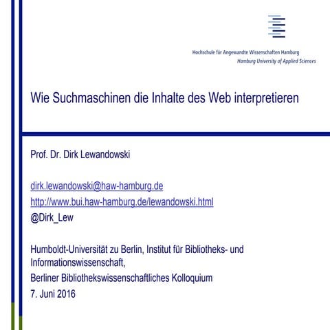 Wie Suchmaschinen die Inhalte des Web interpretieren
