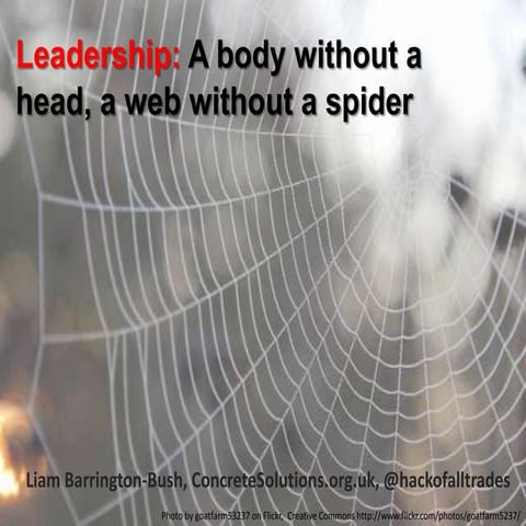Leadership: a body without a head, a web without a spider