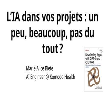 L'IA dans vos projets: un peu, beaucoup, pas du tout?