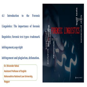 Forensic linguistics | PPTX