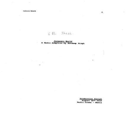 Edit Decision List (EDL) for the Radio Production