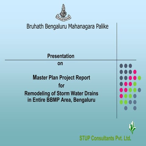 Master Plan Project Report on Remodeling of Storm Water Drains_BBMP 
