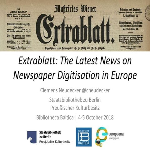 Extrablatt: The Latest News on Newspaper Digitisation in Europe