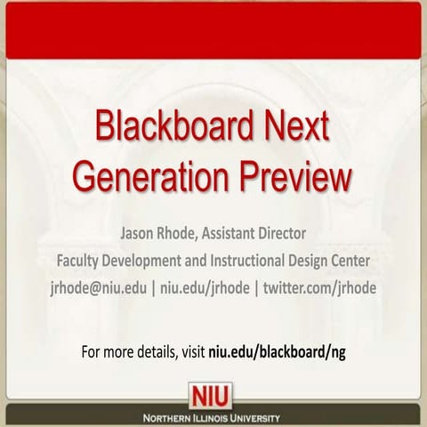 Blackboard Next Generation Preview - Online