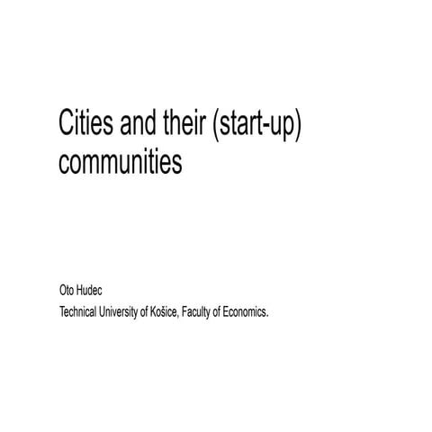 Citiesand their (start-up) communities