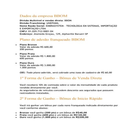 Apresentação Oficial BBOM | PDF