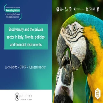 Biodiversity and the private sector in Italy: Trends, policies, and ...