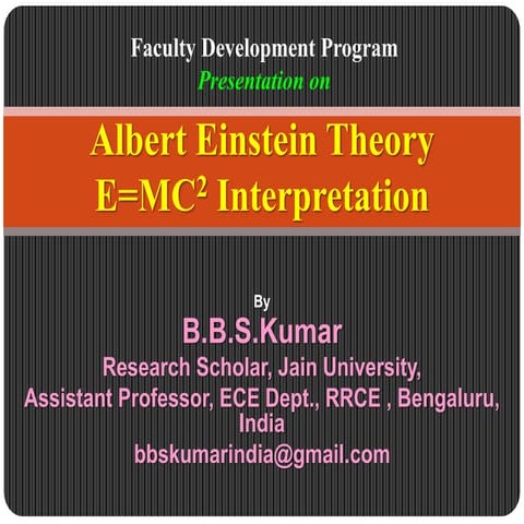 Albert Einstein Theory E=MC2 Interpretation 