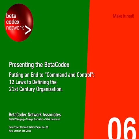 BetaCodex06 - Presenting the BetaCodex: 12 Principles for the 21st Century Or...