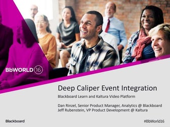 Deep Caliper Event Integration, Blackboard Learn and Kaltura Video Platform