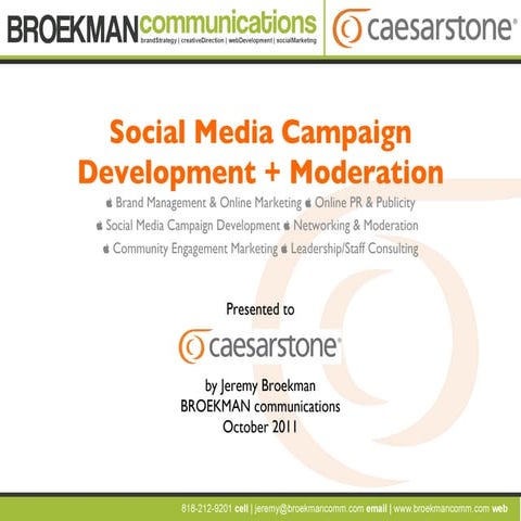CaesarStone Social Media Presentation