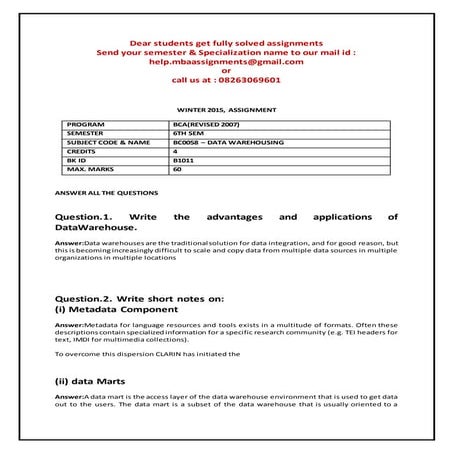 Bc0058   data warehousing