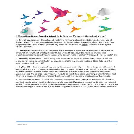 5 Things Recruitment Consultants Look for in Resumes