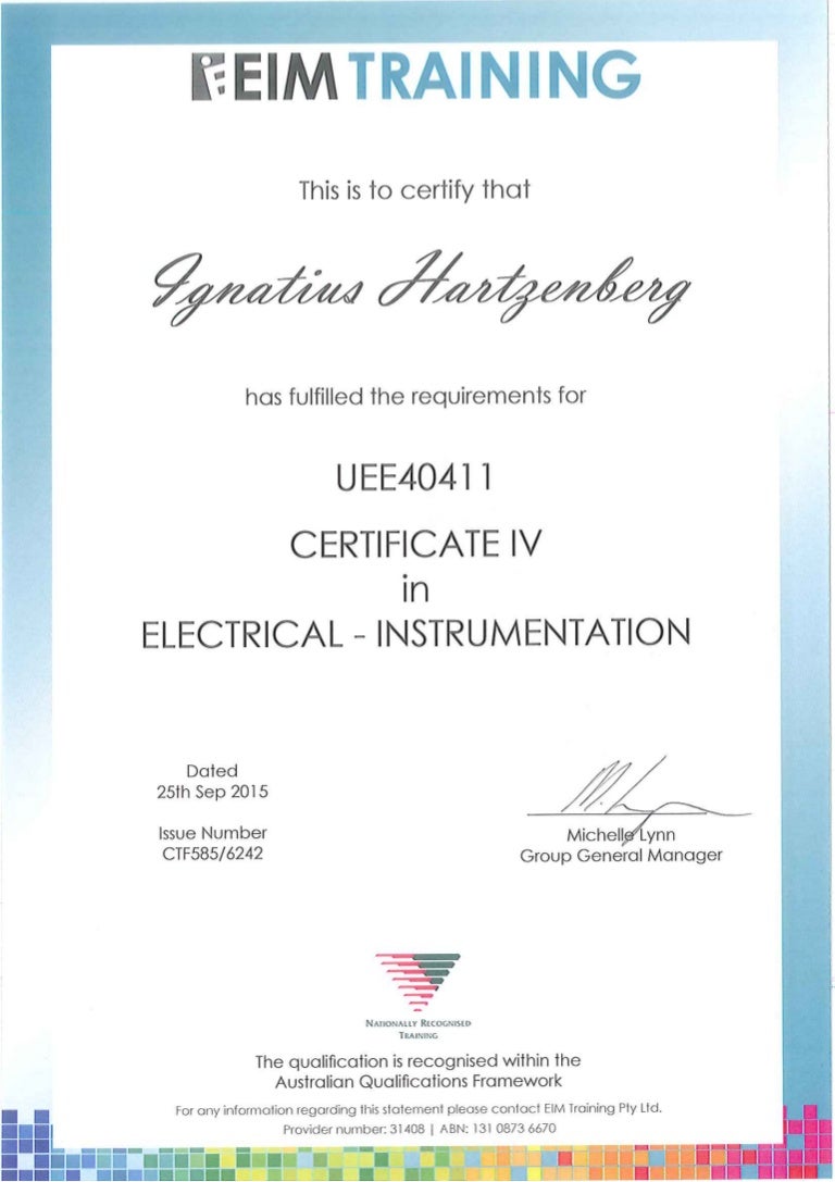 Cert IV instrumentation