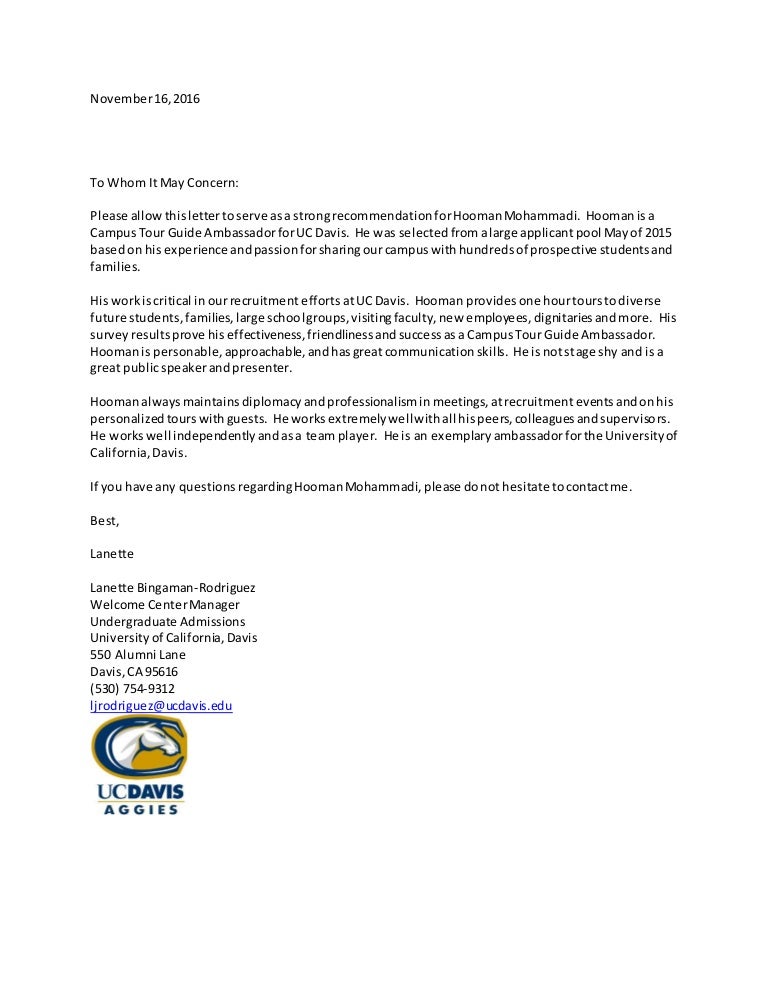 Hooman Letter Of Rec