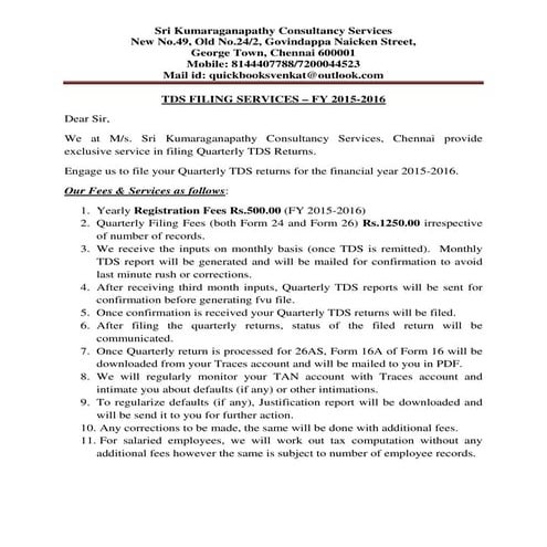 Quotation letter for accouting service | PDF