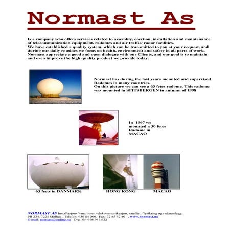 Normast As, radom,engelsk