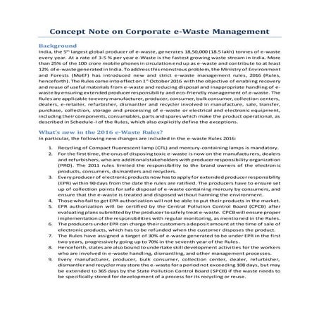 Concept Note on Corporate eWaste Management