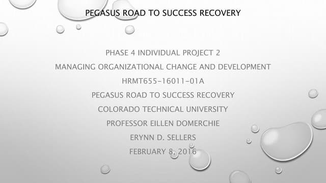Pegasus road to success recovery