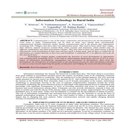 Information Technology in Rural India 