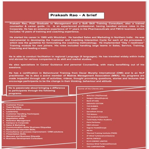 Prakash Rao Corporate Trainer Profile 5