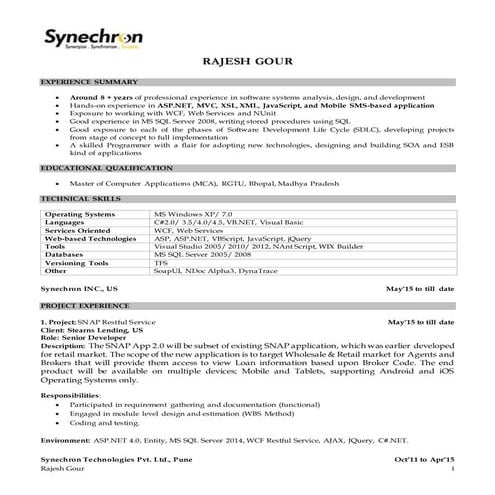 Synechron_Candidate_Rajesh Gour