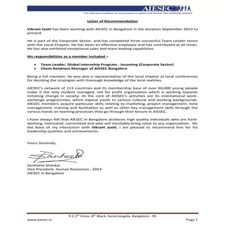 Endorsement letter | PDF