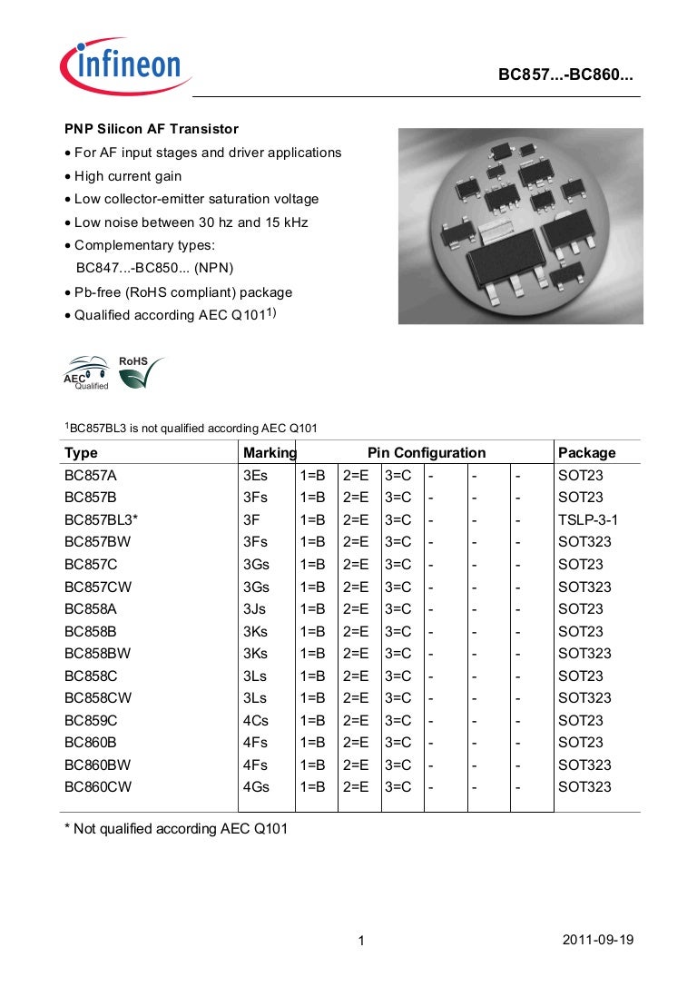 PNP Silicon AF Transistor Infineon Technologies