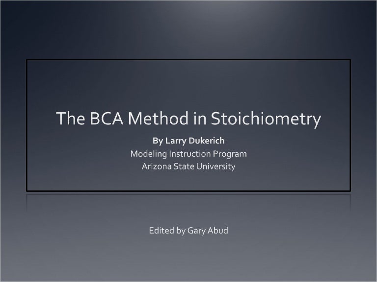 Stoichiometry Chart Method