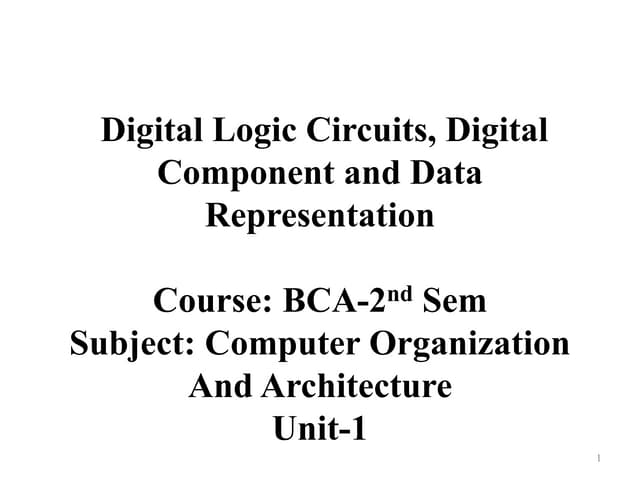 Bca 2nd sem-u-1.2 digital logic circuits, digital component