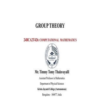 Groups Theory Basic Concepts Discussed in this ppt