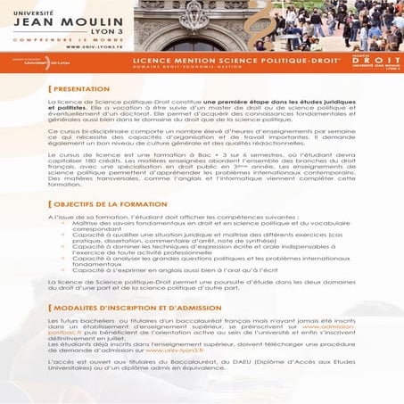 Licence Science Politique et Droit | PDF