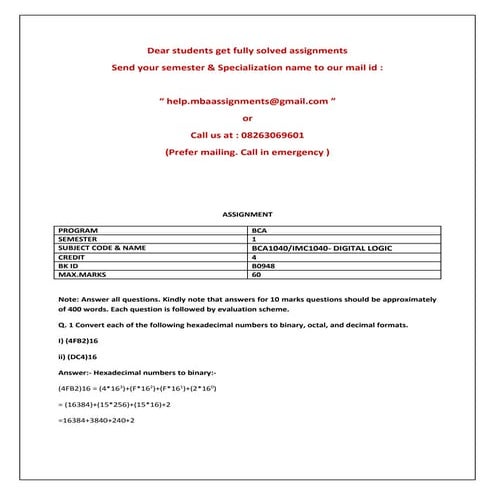 Bca1040 imc1040  digital logic