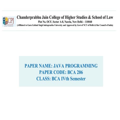JAVA PROGRAMMING | PPT