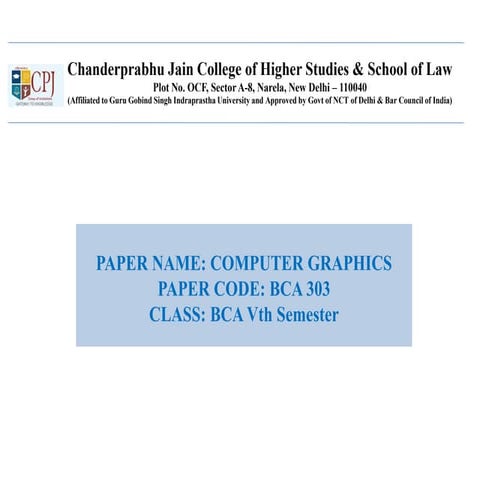 Computer Graphics | PPT