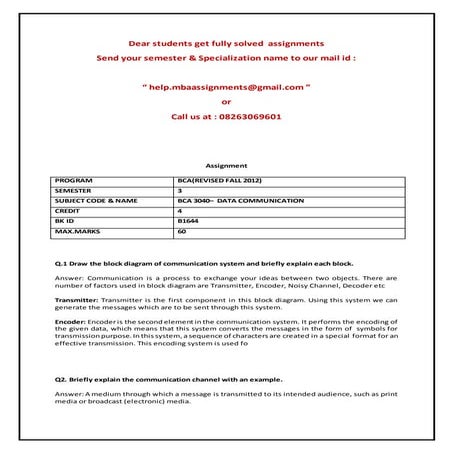 Bca3040– data communication