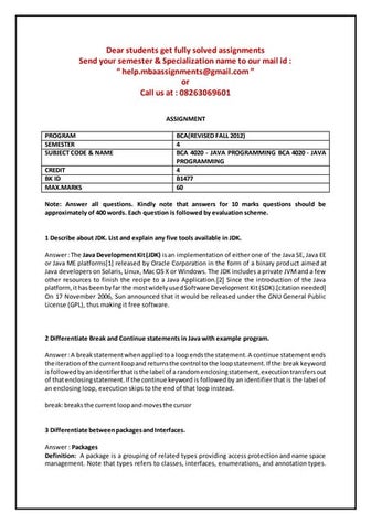 Bca 4020   java programming