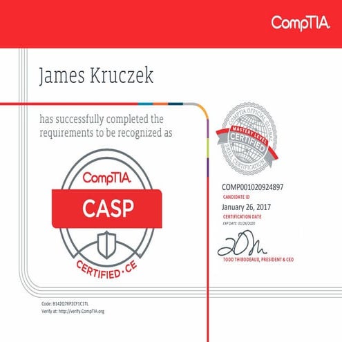CompTIA Security+ ce certificate 2016 | PDF