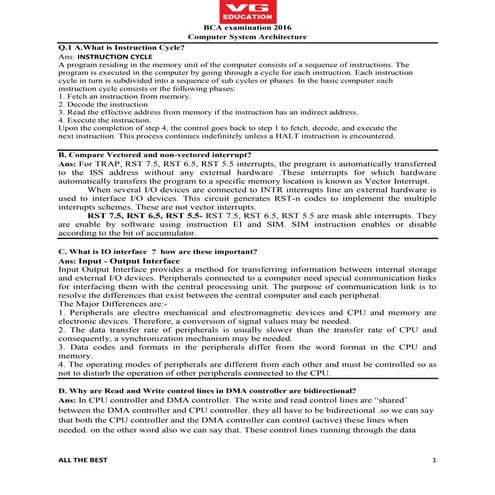 Bca examination 2016 csa