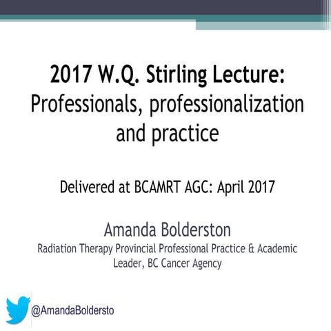 Professionals, professionalization and practice