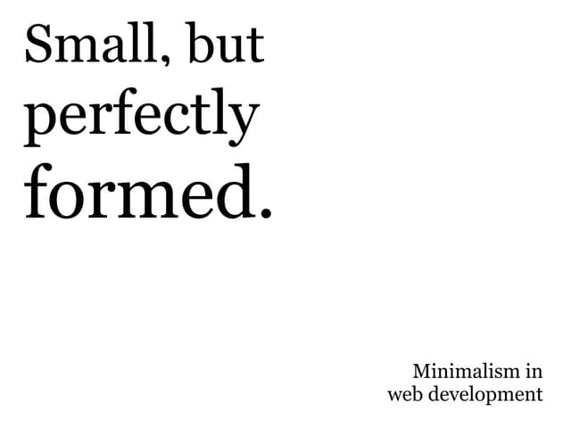 Minimalism in Web Development