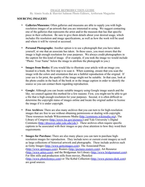 Image Repro Guide